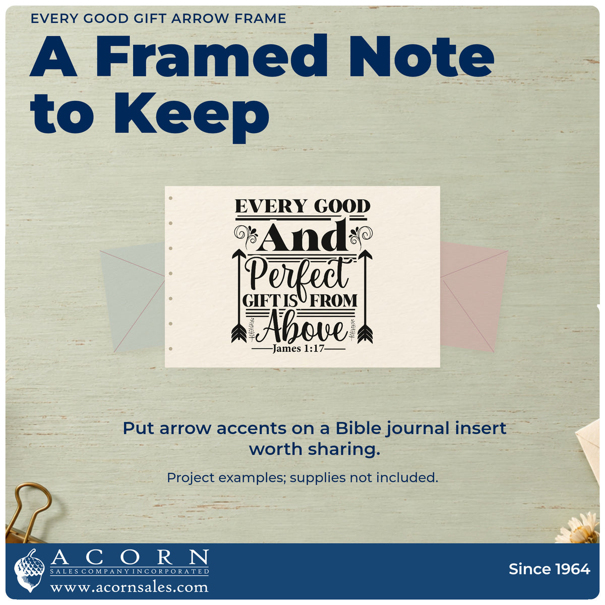 A finished handmade project stamped with the Every Good Gift Arrow Framed Lettering Stamp - Premium Vintage Pro Wooden, ideal for birthday gift tags.