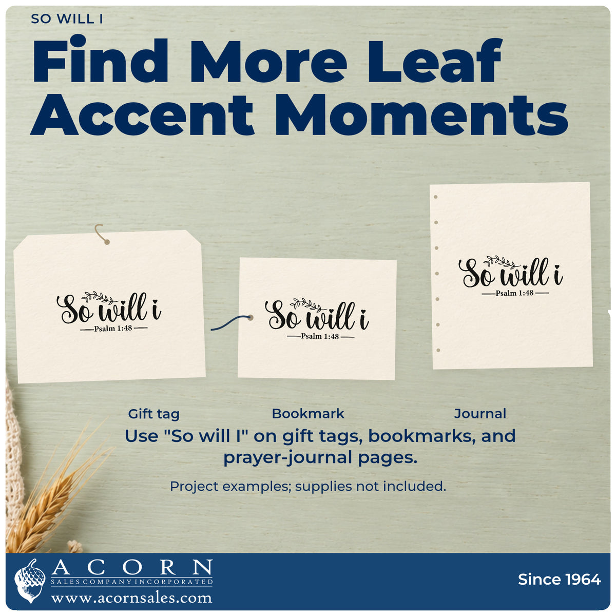 Three project examples made with the So Will I Botanical Sprig Hand Stamp – Duo, including worship night pages.