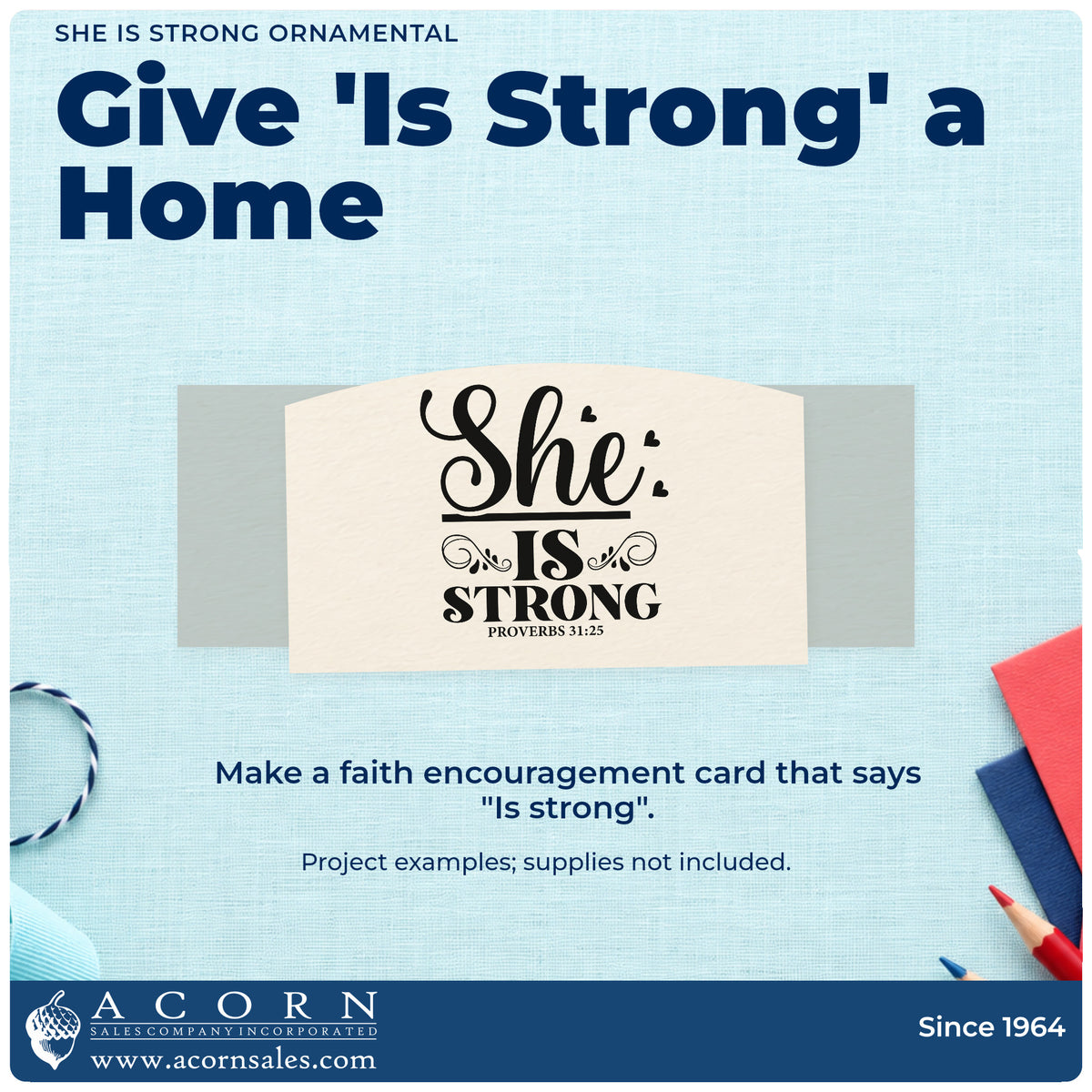 A finished handmade project stamped with the She Is Strong Ornamental Pre-Inked Stamp – PSI, ideal for mother's day cards.