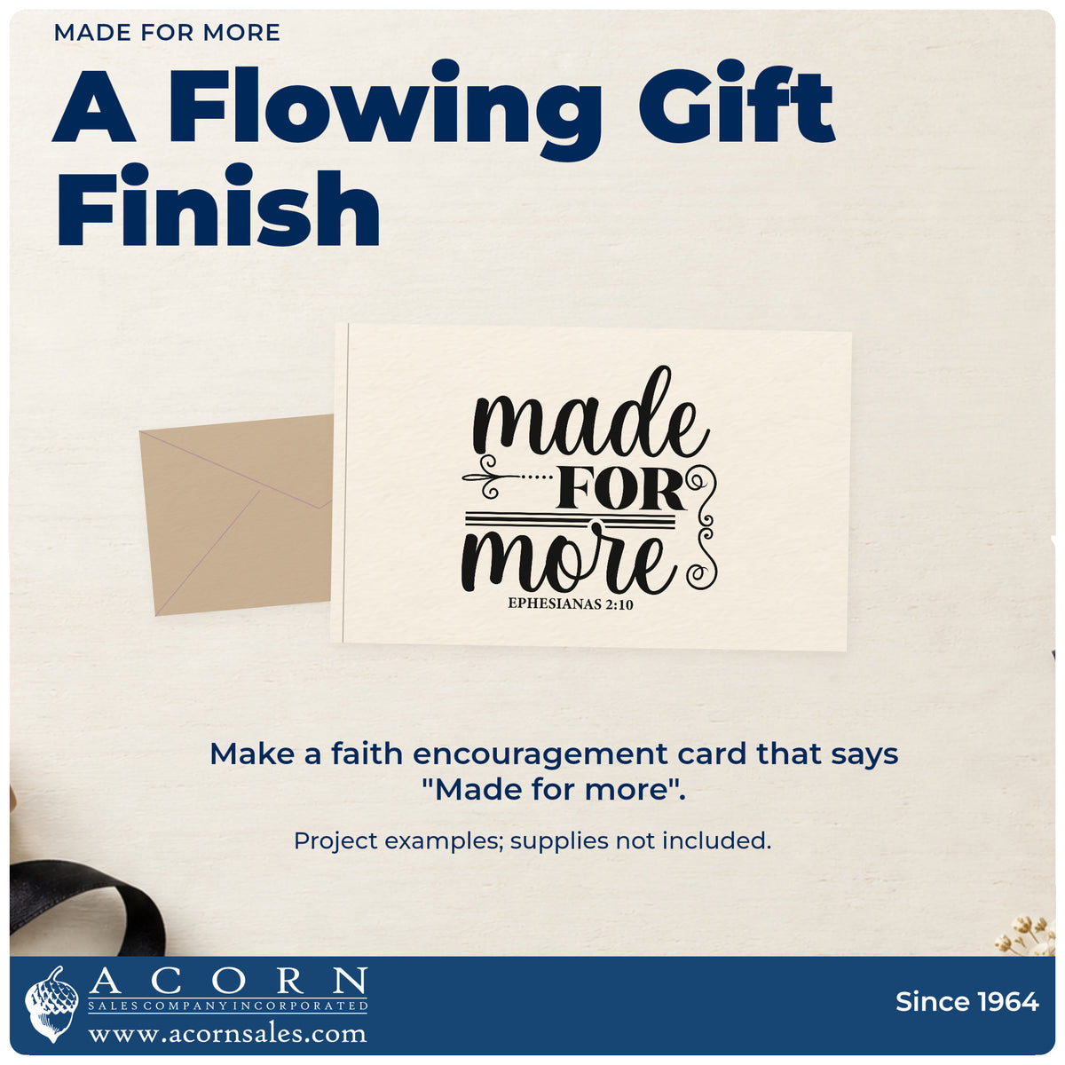 A finished handmade project stamped with the Made For More Pre-Inked Stamp – PSI, ideal for graduation gift tags.