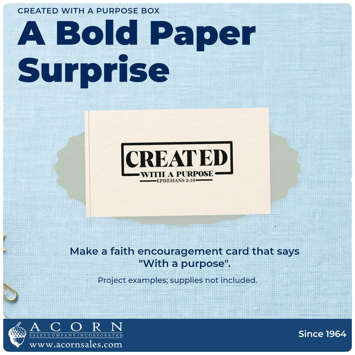 A finished handmade project stamped with the Created With A Purpose Box Outline Detail Rubber Stamp – Duo Hand, ideal for scholarship gifts.