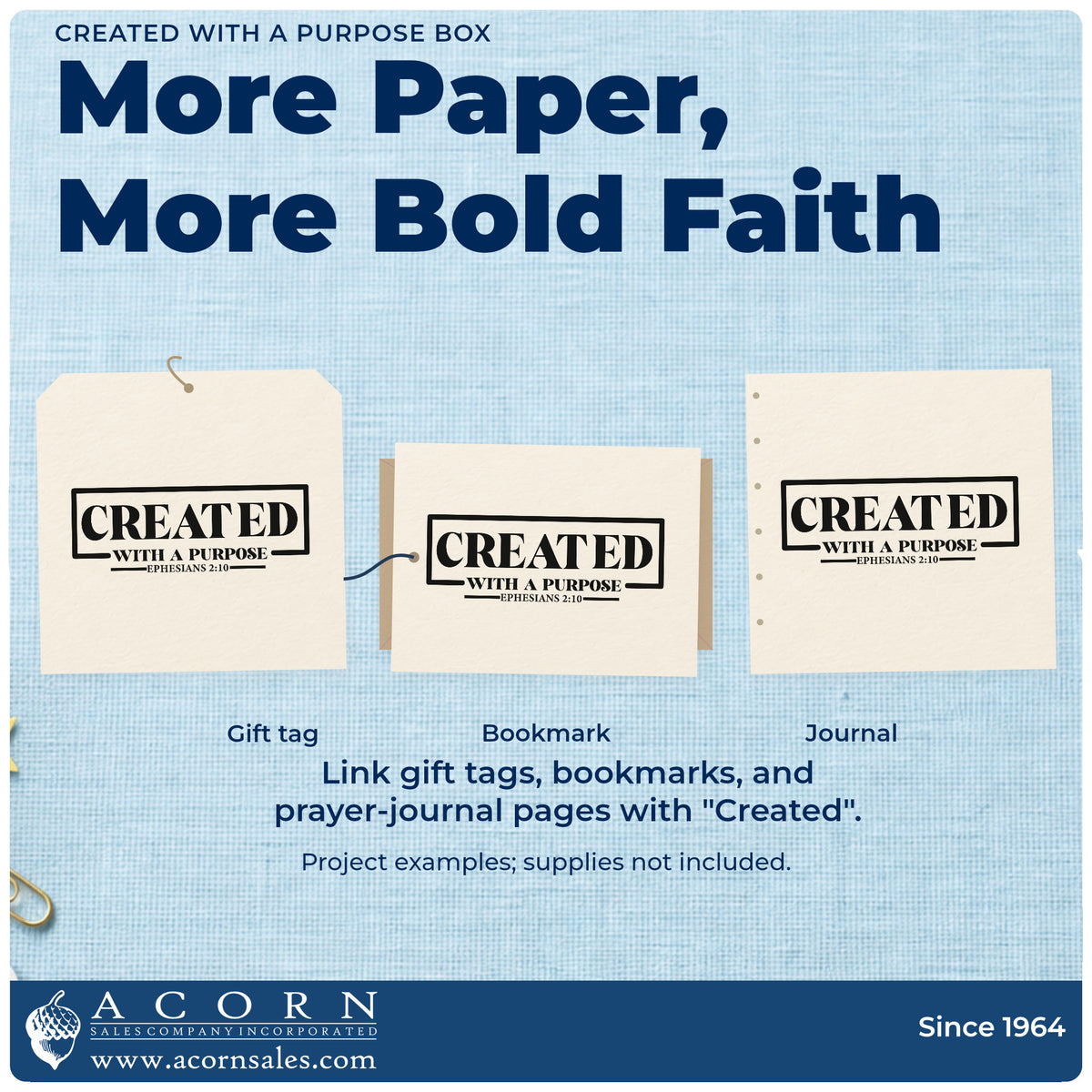 Three project examples made with the Created With A Purpose Box Outline Detail PSI Pre-Inked Stamp, including identity pages.