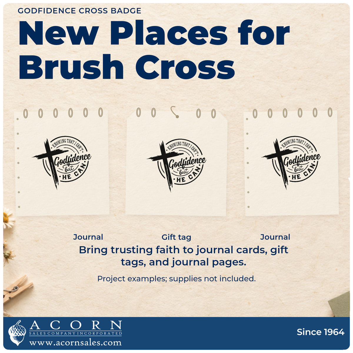 More project ideas and possibilities using the Godfidence Cross Emblem Hand Stamp – Duo.