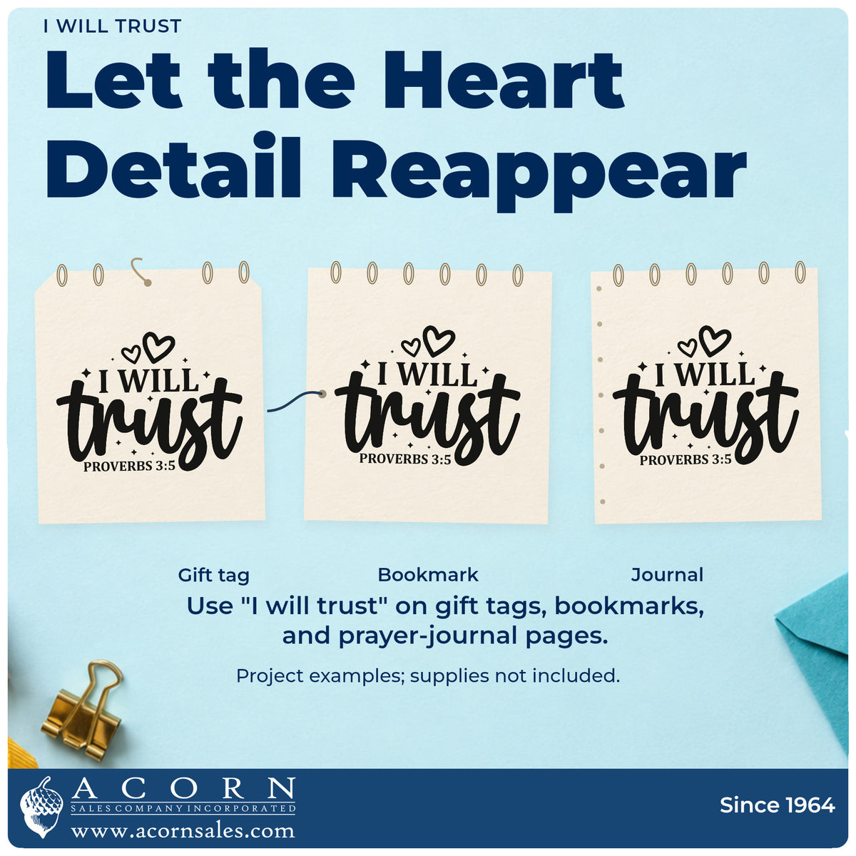 Three project examples made with the I Will Trust Pre-Inked Stamp – PSI, including crossroads pages.
