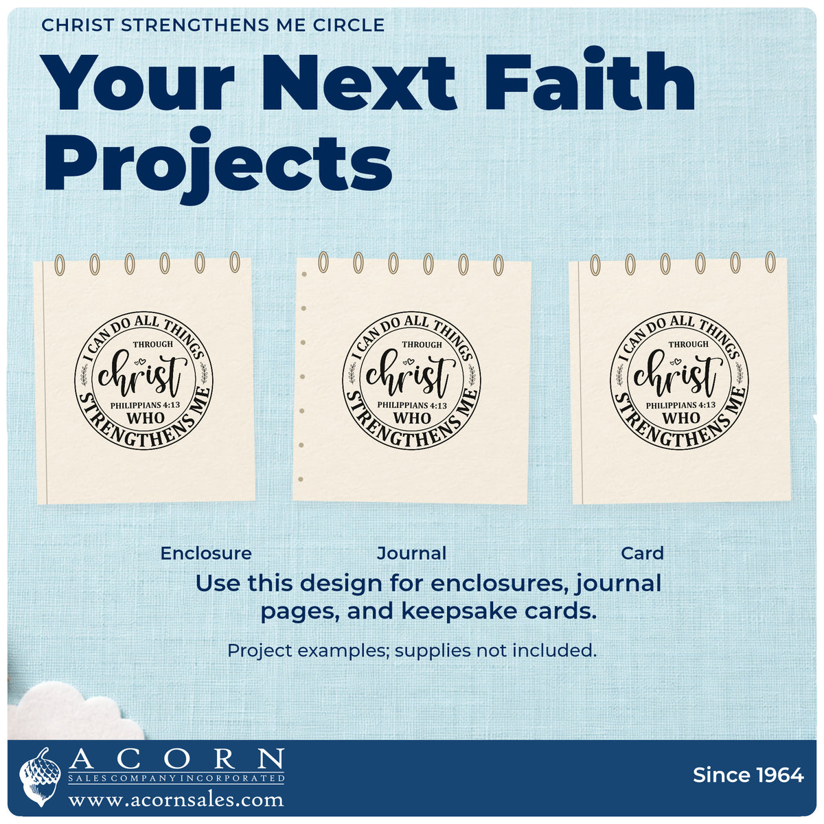 Three project examples made with the I Can Do All Things Through Christ Who Strengthens Me Hand Stamp – Duo, including race day pages.