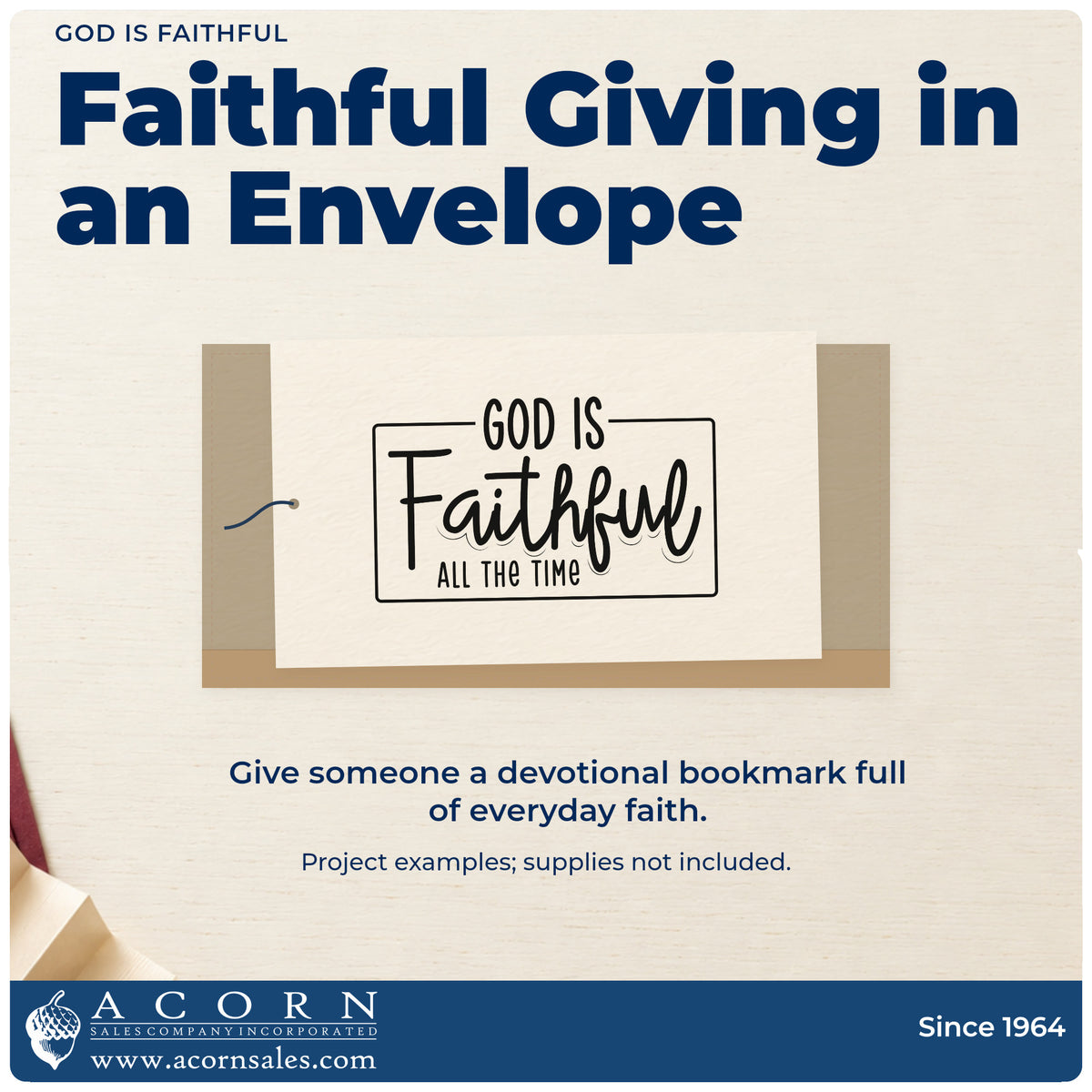 A finished handmade project stamped with the God Is Faithful Rubber Stamp – Duo Hand, ideal for anniversary gifts.