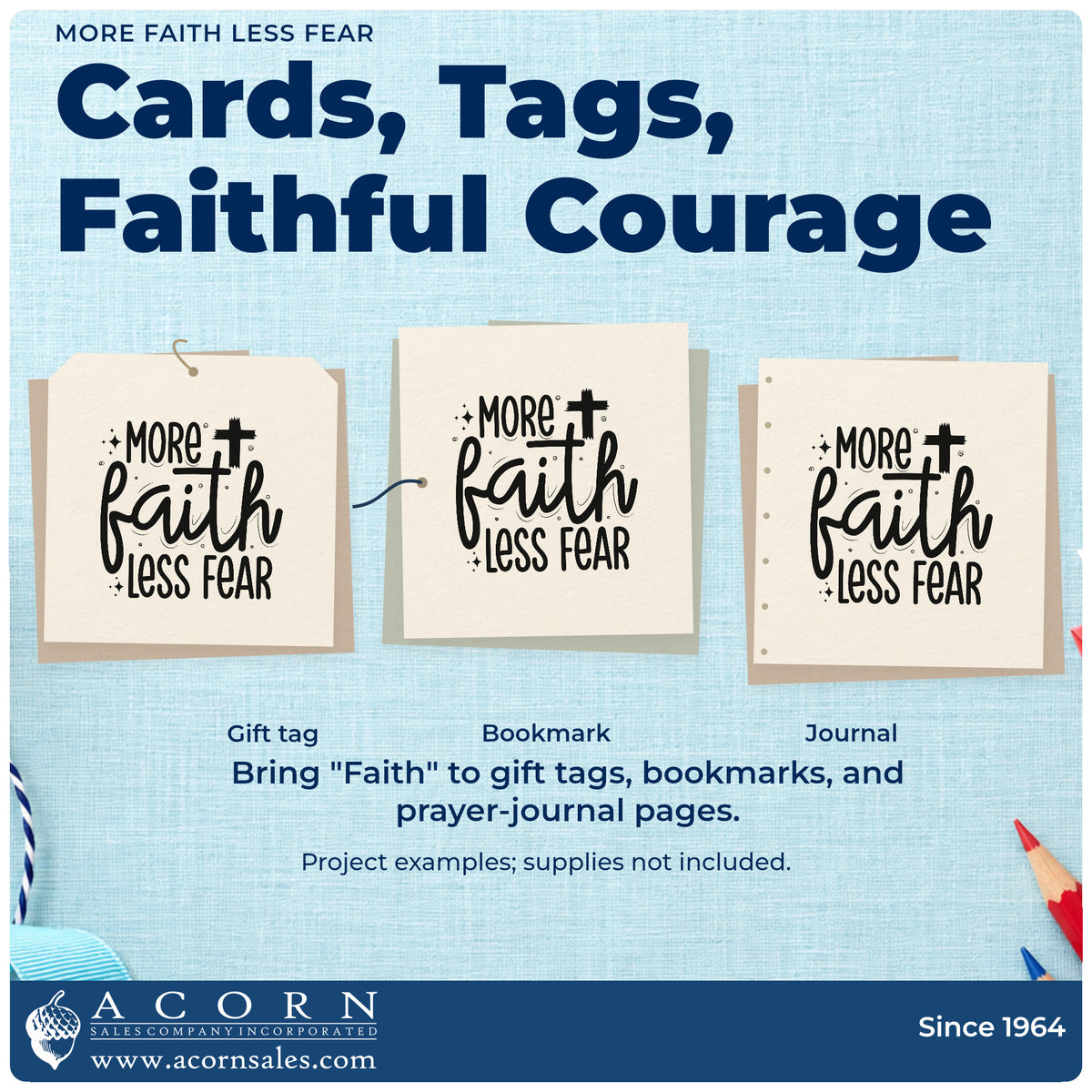 More project ideas and possibilities using the More Faith Less Fear Stamp – Wood Handle.