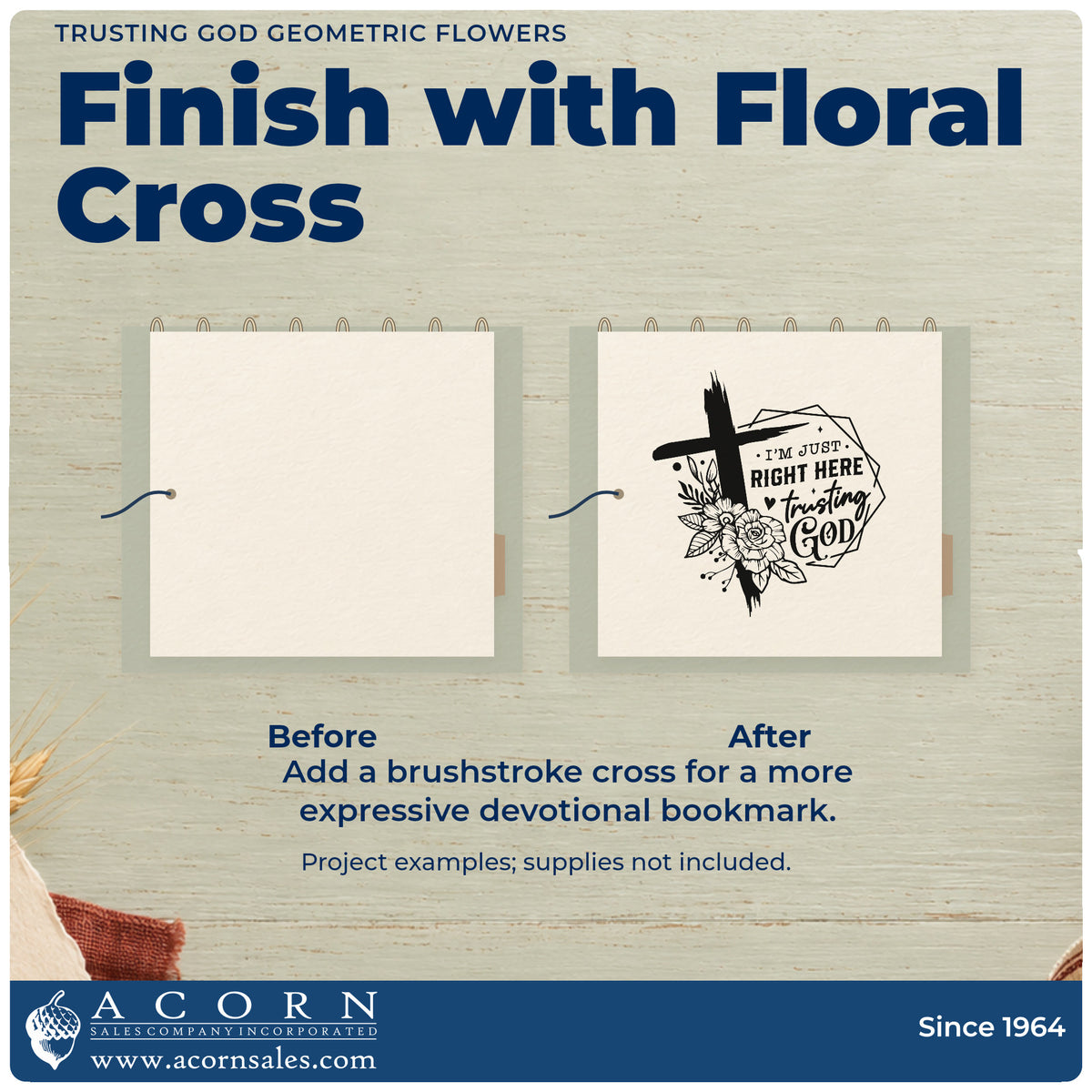 Trusting God Geometric Flowers Rubber Stamp – Duo Hand adding the finishing touch to handmade gifts and packaging.