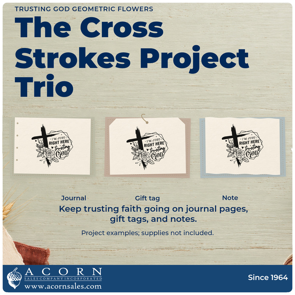 More project ideas and possibilities using the Trusting God Geometric Flowers Rubber Stamp – Duo Hand.