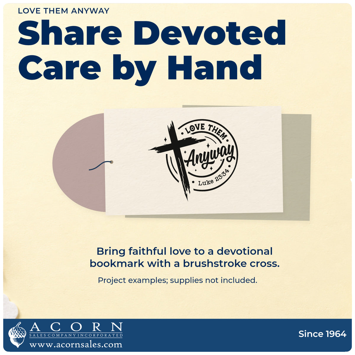 A finished handmade project stamped with the Love Them Anyway Premium Wood-Mounted Stamp - Vintage Pro, ideal for peacemaker gift tags.