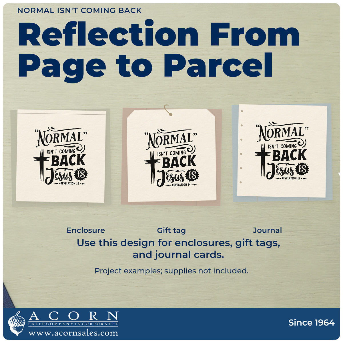 Three project examples made with the Normal Isn't Coming Back, Jesus Is Rubber Stamp – Duo Hand, including news fast bookmarks.