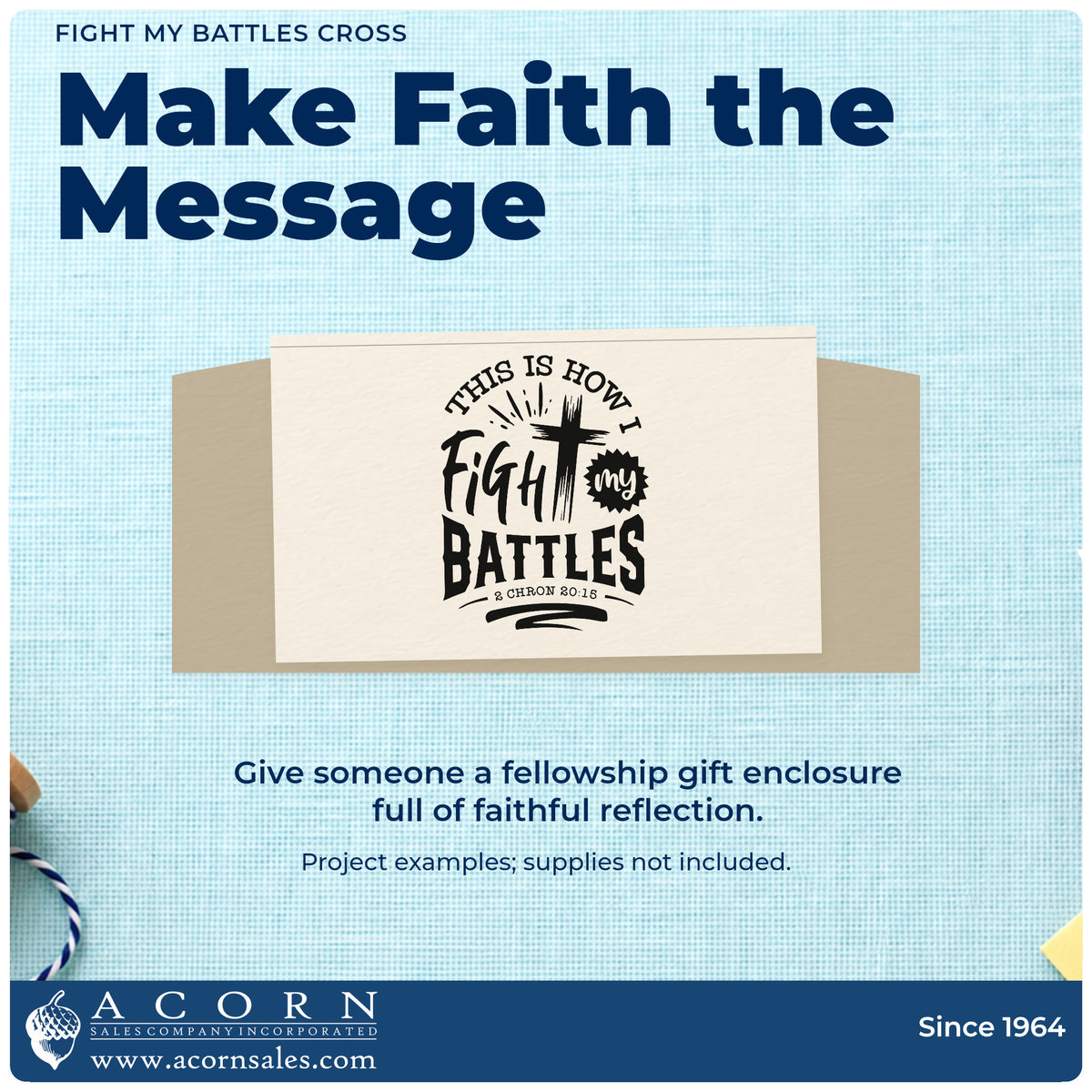 A finished handmade project stamped with the Fight My Battles Cross Pre-Inked Stamp – Slim, ideal for armor study tags.