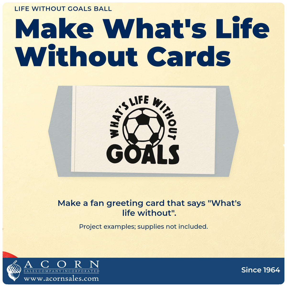 A finished handmade project stamped with the Life Without Goals Ball Stamp – Duo Hand, ideal for team snack tags.