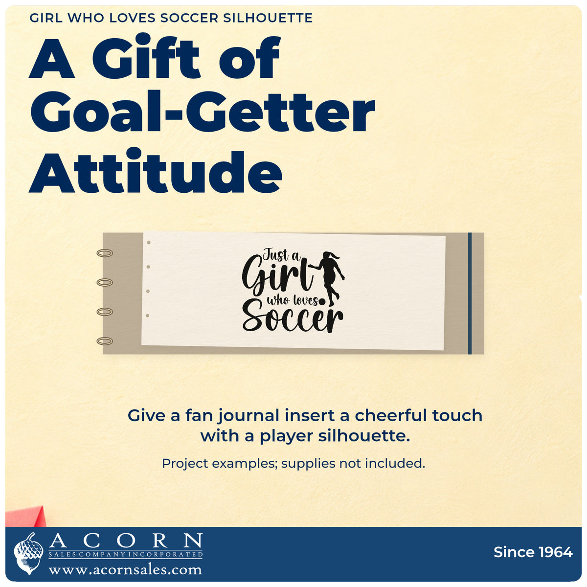 A finished handmade project stamped with the Girl Who Loves Soccer Silhouette Lettering Hand Stamp – Duo, ideal for club signing tags.