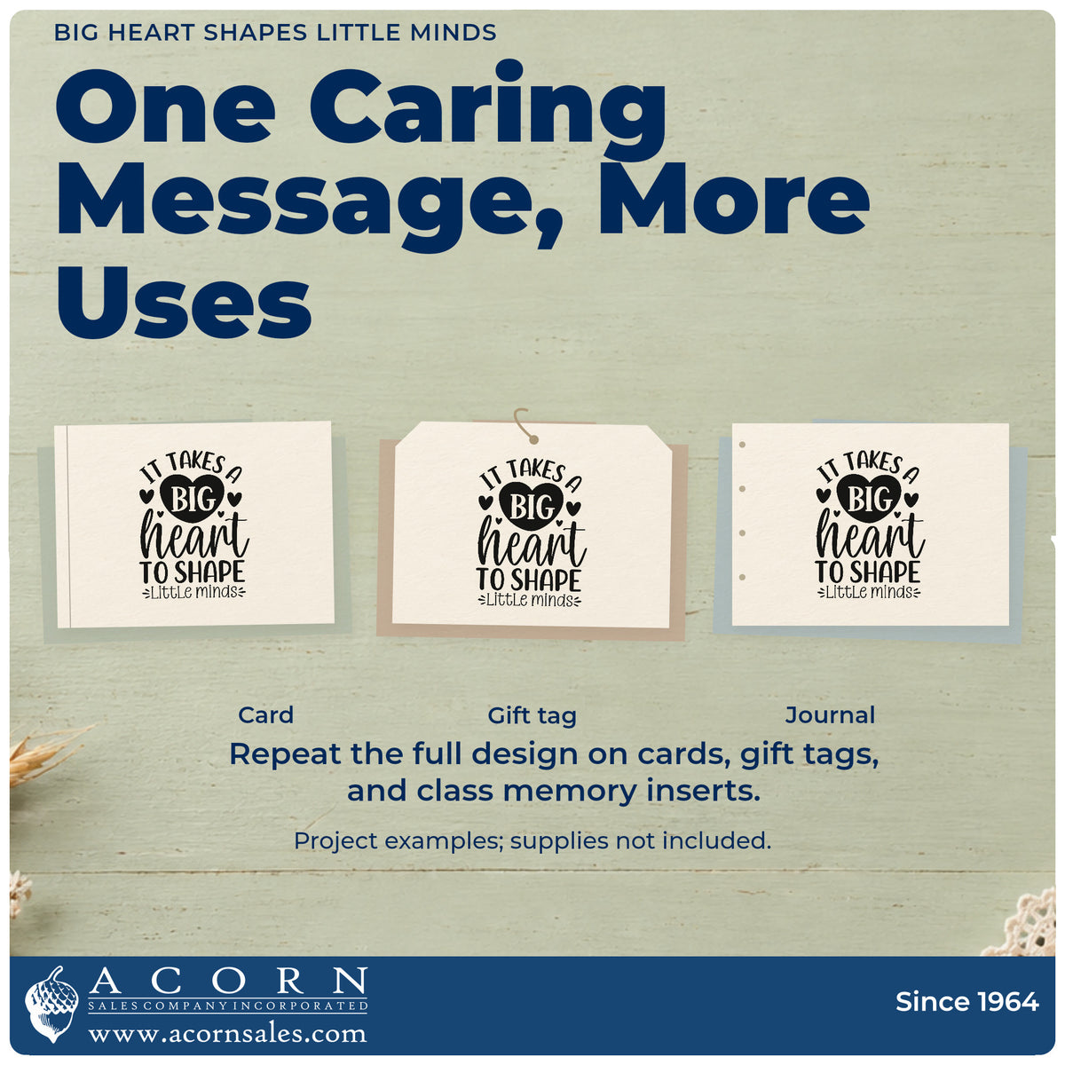 Three project examples made with the Big Heart Little Minds Teaching Lettering Slim Pre-Inked Stamp, including valentine box pages.