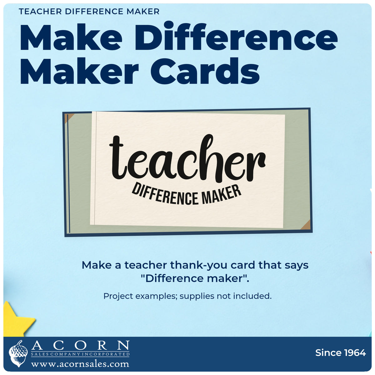 A finished handmade project stamped with the Teacher Difference Maker Premium Wood-Mounted Stamp - Vintage Pro, ideal for nomination form tags.