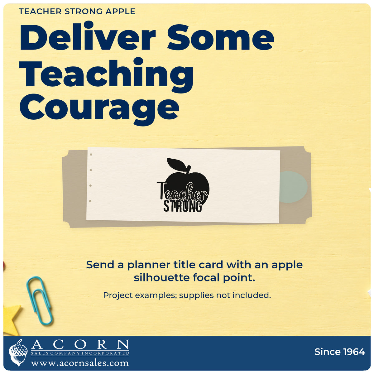 A finished handmade project stamped with the Premium Wooden Teacher Strong Apple Script Lettering Stamp - Vintage Pro, ideal for harvest gift tags.