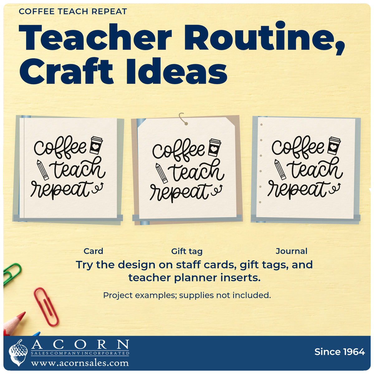Three project examples made with the Coffee Teach Repeat Pencil Stamp - Premium Vintage Pro Wooden, including stencil set crafts.
