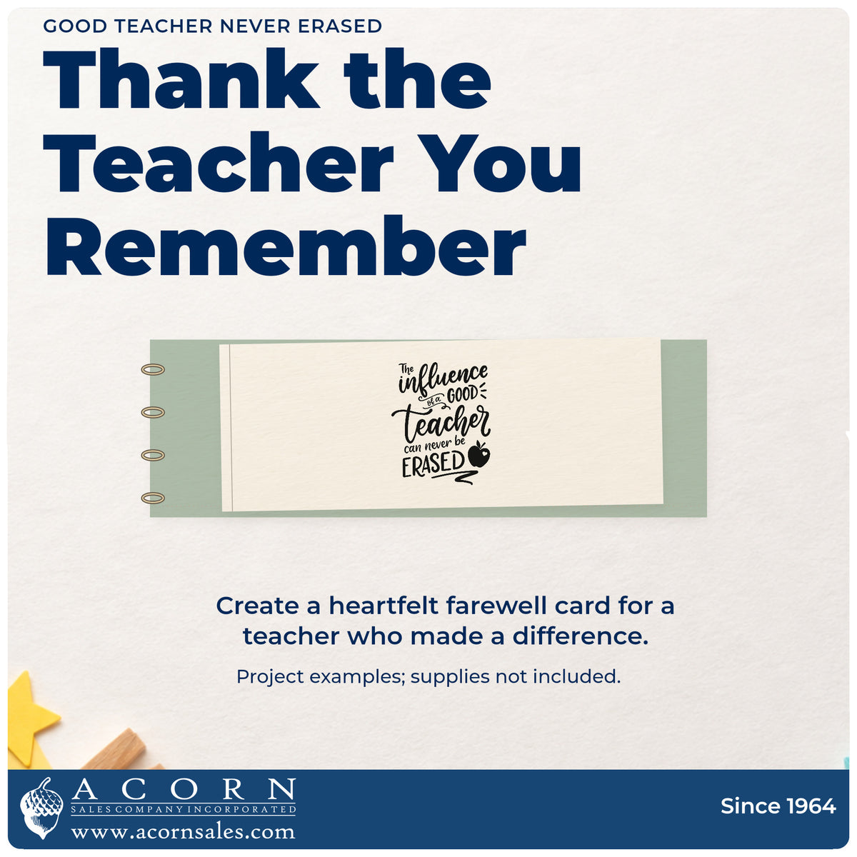 A finished handmade project stamped with the The Influence Of A Good Teacher Can Never Be Erased Stamp – Self-Inking, ideal for moving box tags.