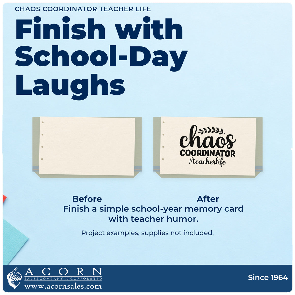 Before and after of a plain item finished with the Chaos Coordinator Teacher Life Botanical Sprig Hand Stamp – Duo, a quick upgrade for shipping mailer labels.