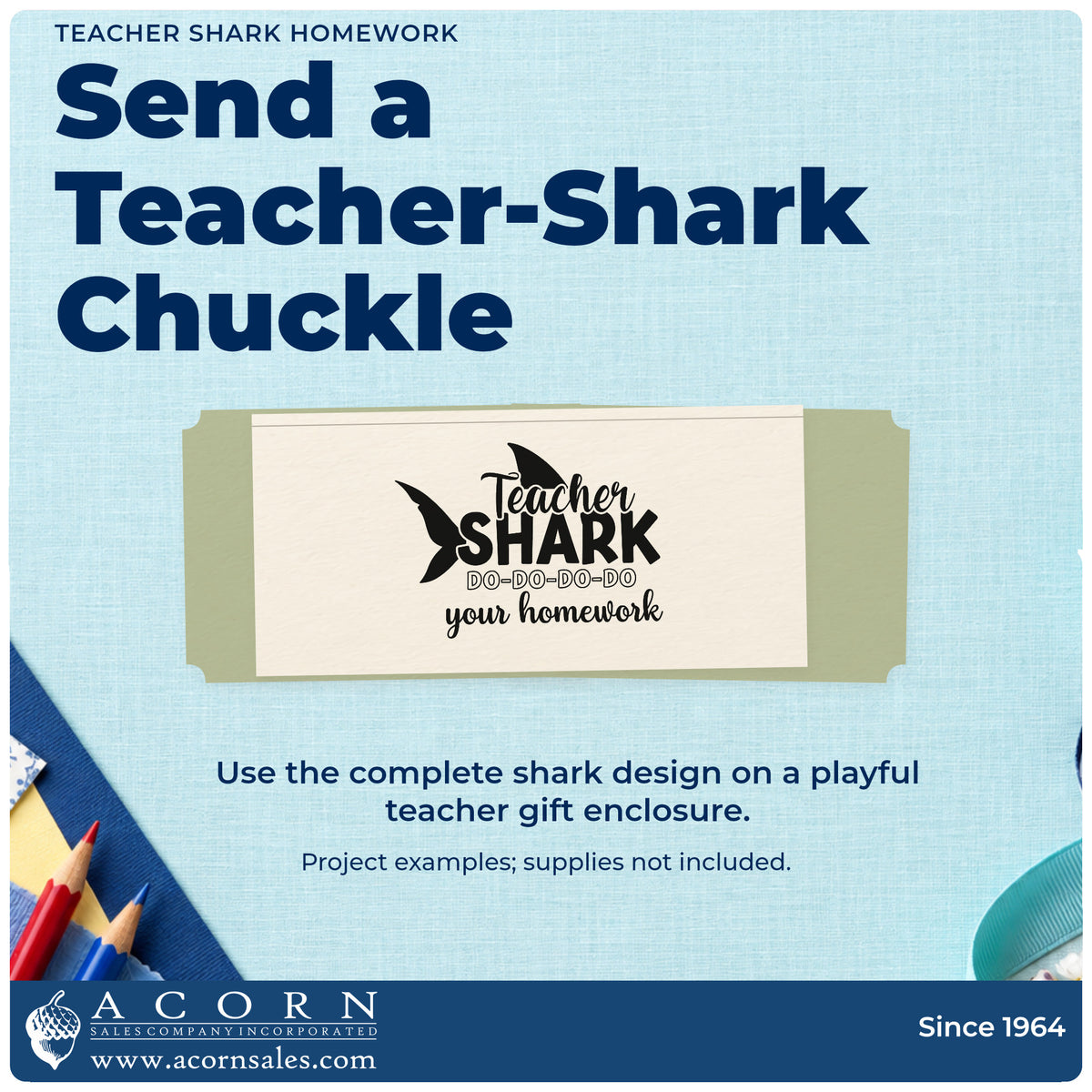 A finished handmade project stamped with the Teacher Shark Homework Pre-Inked Stamp – PSI, ideal for song time tags.