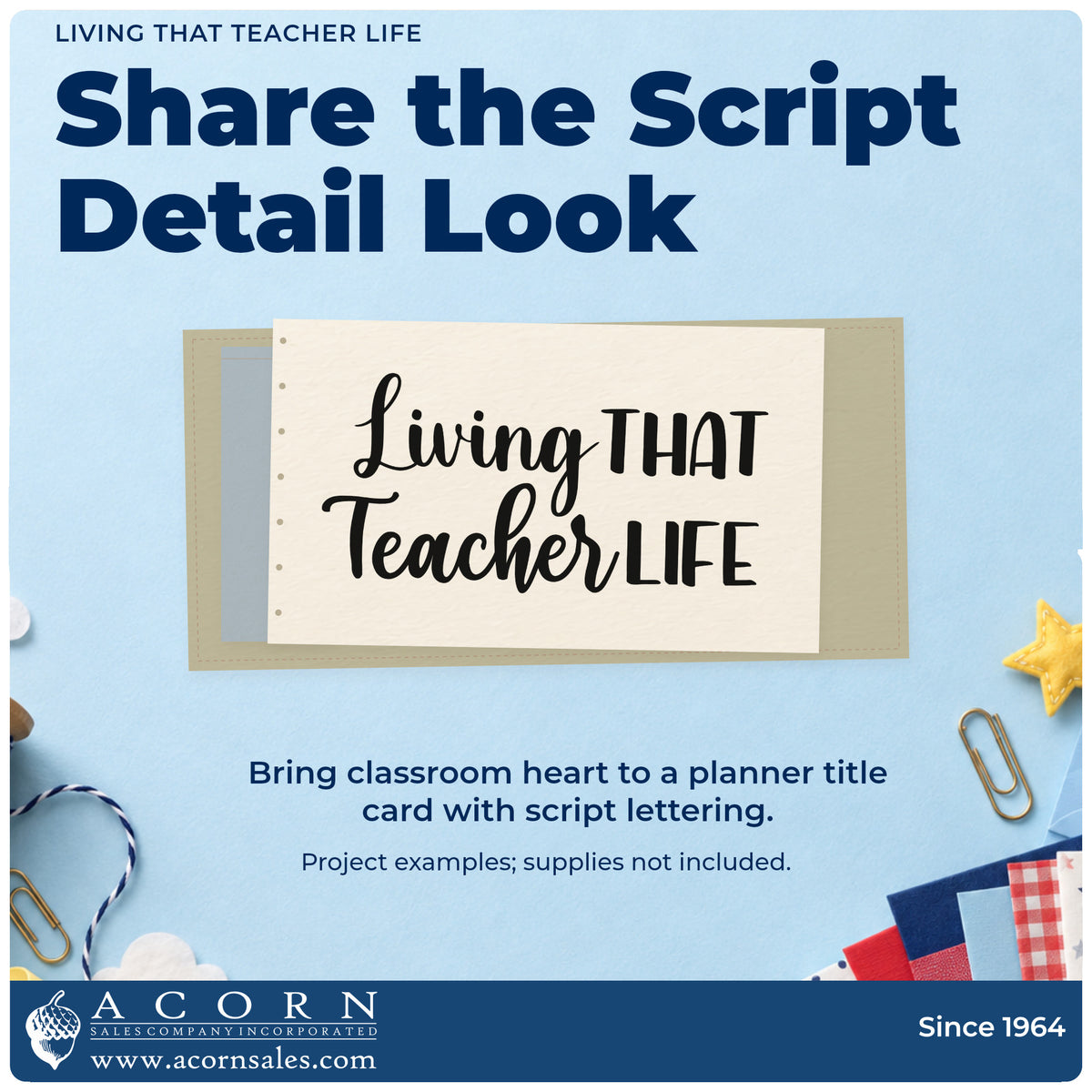 A finished handmade project stamped with the Premium Wooden Living That Teacher Life Script Lettering Stamp – Vintage Pro, ideal for lifestyle gift tags.