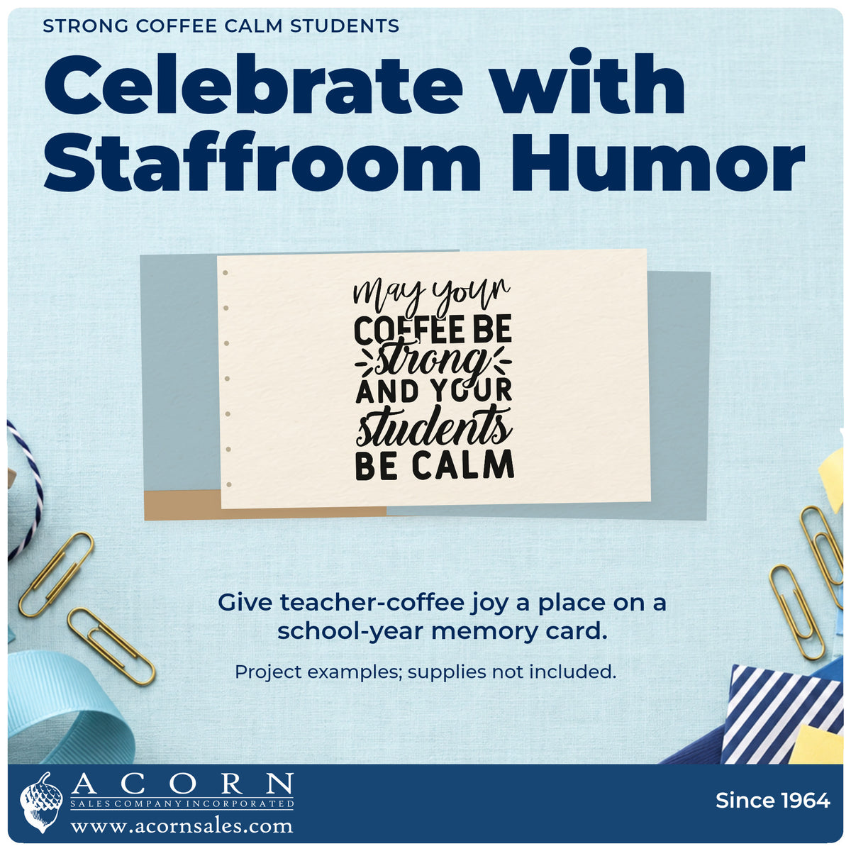 A finished handmade project stamped with the Strong Coffee Calm Students Stamp – Premium Vintage Pro Wooden, ideal for calm cards.