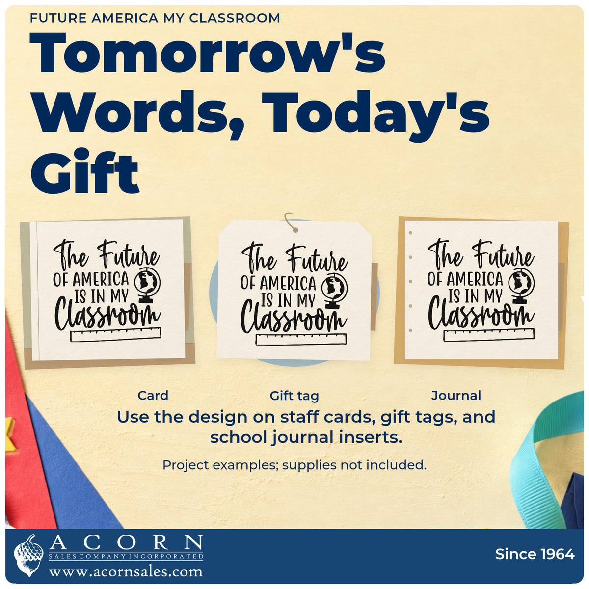 Three project examples made with the The Future Of America Is In My Classroom Self-Inking Stamp, including debate motion pages.