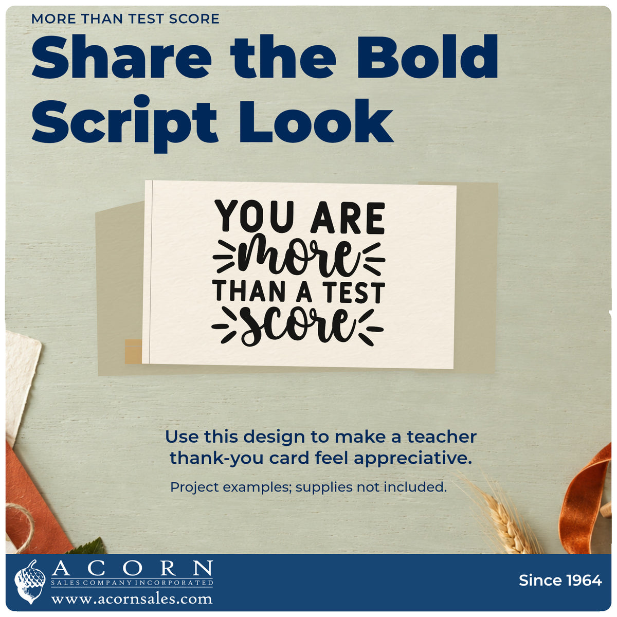 A finished handmade project stamped with the You Are More Than A Test Score Rubber Stamp – Duo Hand, ideal for exam kit tags.