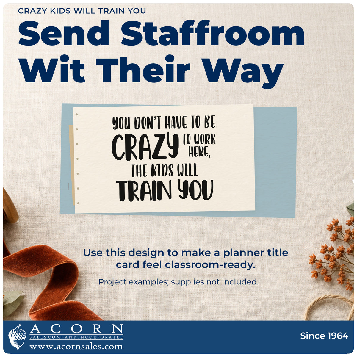 A finished handmade project stamped with the Slim Pre-Inked Crazy Kids Will Train You Stamp, ideal for new start tags.