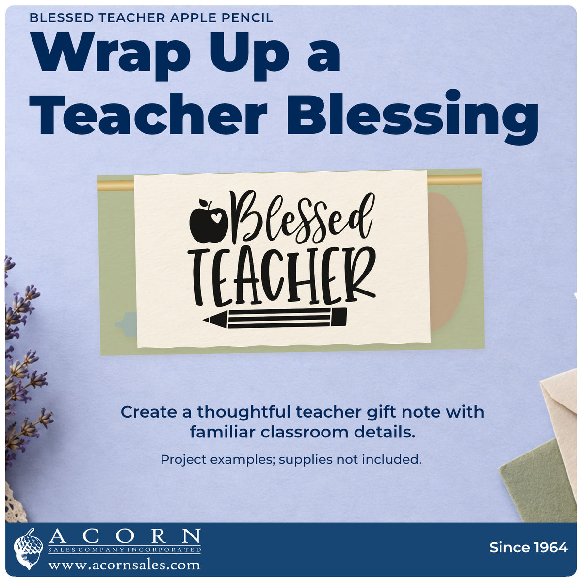 A finished handmade project stamped with the Blessed Teacher Apple Pencil Stamp – Self-Inking, ideal for appointment tags.