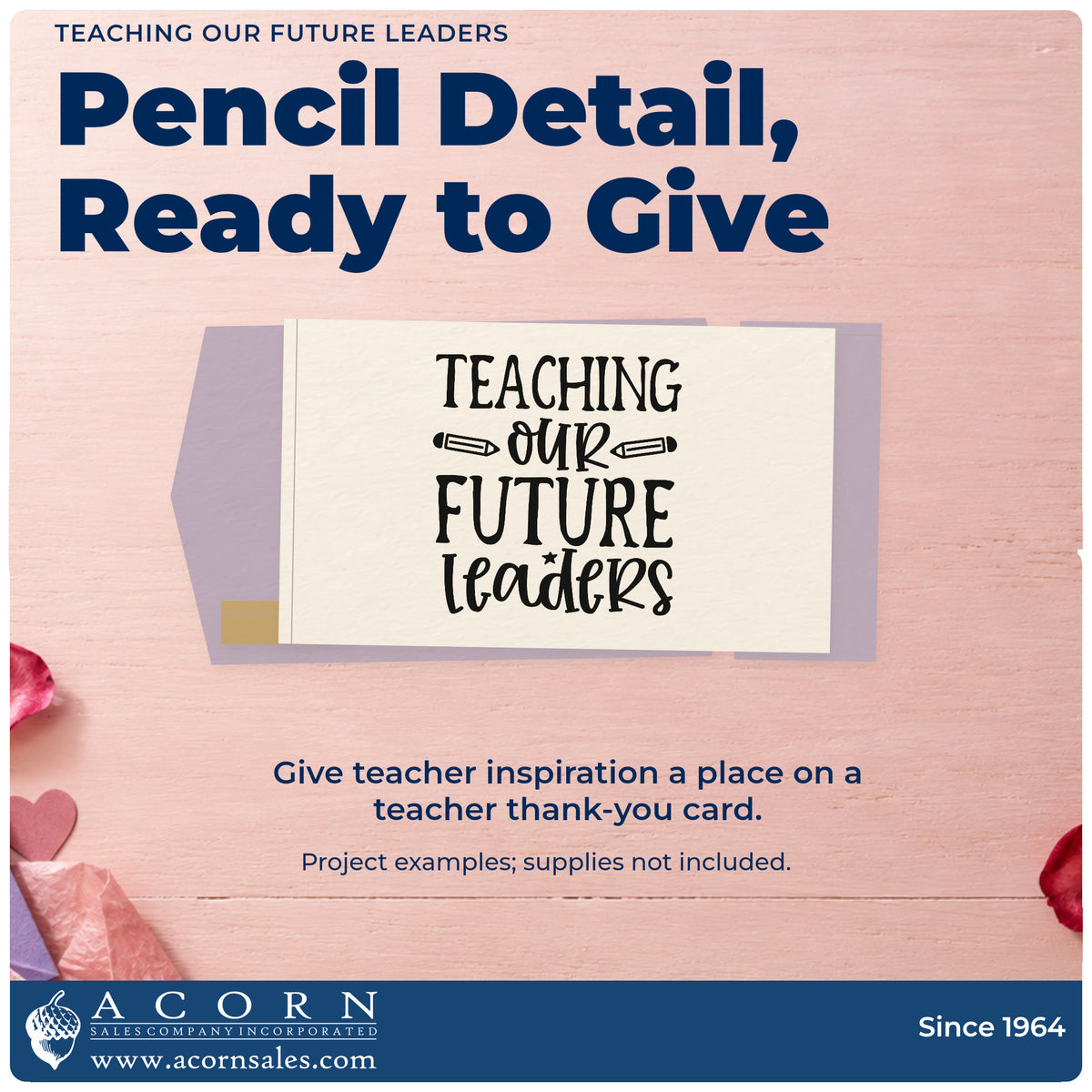 A finished handmade project stamped with the Teaching Our Future Leaders Self-Inking Stamp, ideal for placement gift tags.