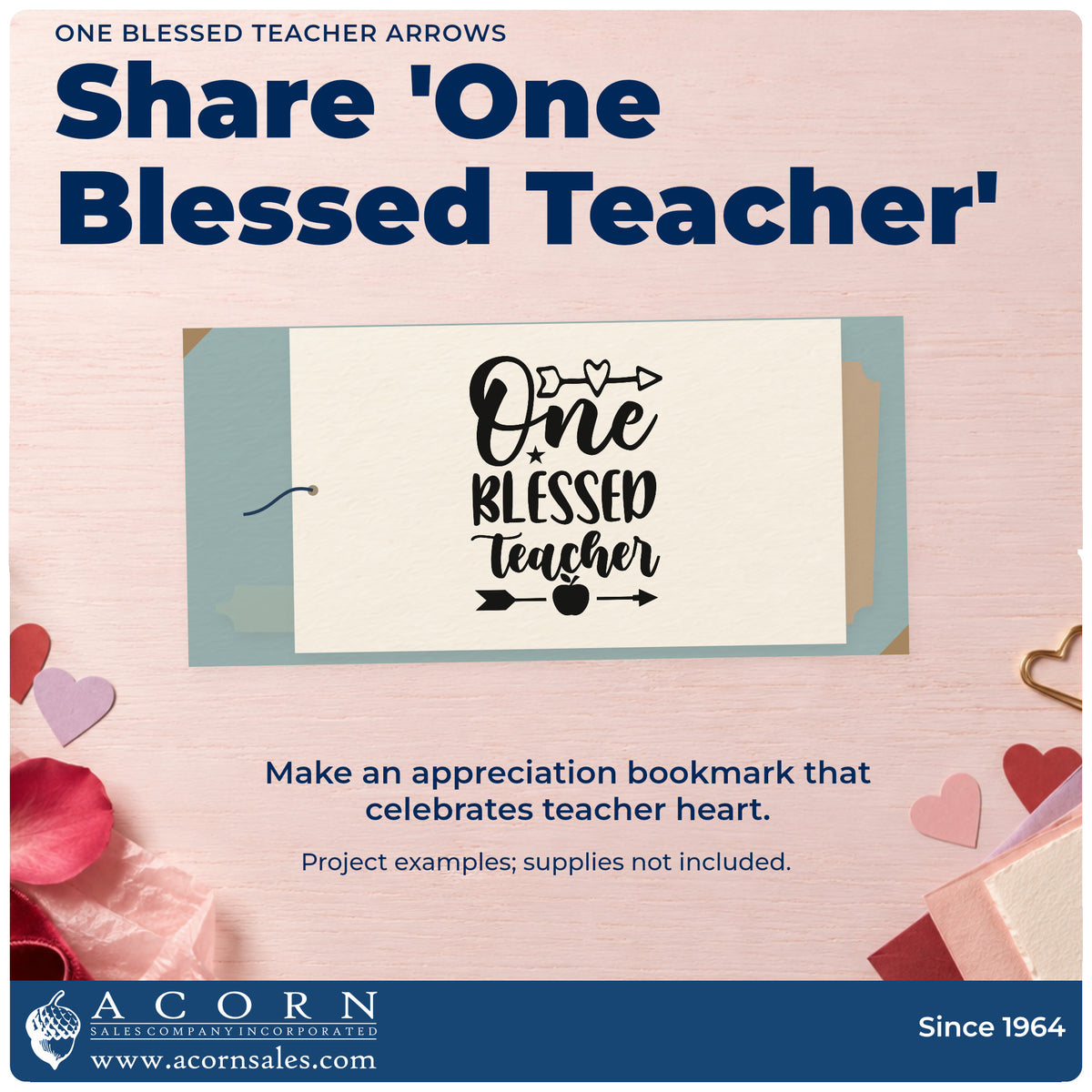 A finished handmade project stamped with the Vintage Pro One Blessed Teacher Arrows Premium Wooden Stamp, ideal for harvest box tags.