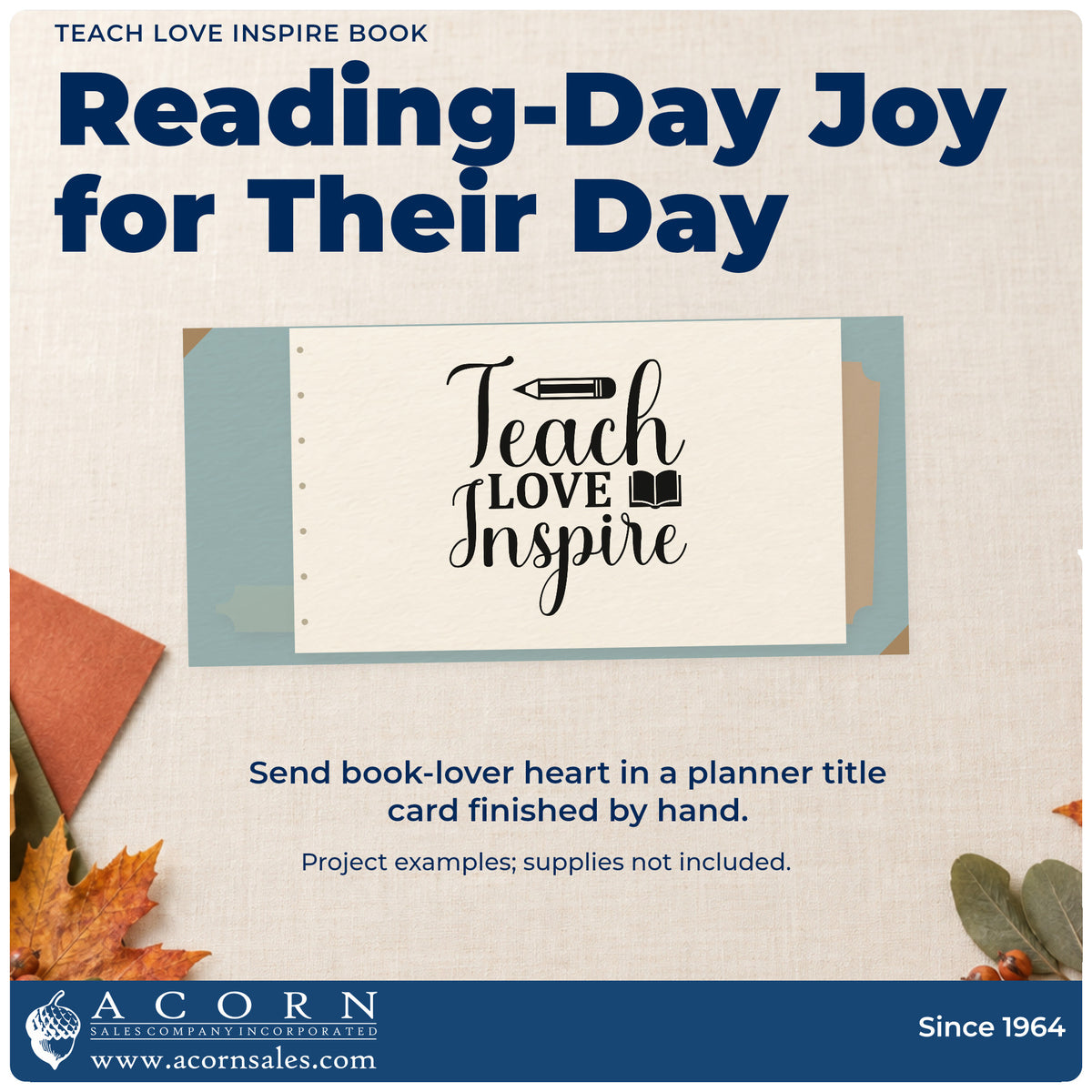 A finished handmade project stamped with the Teach Love Inspire Book Pencil Stamp – Premium Vintage Pro Wooden, ideal for reading prize tags.