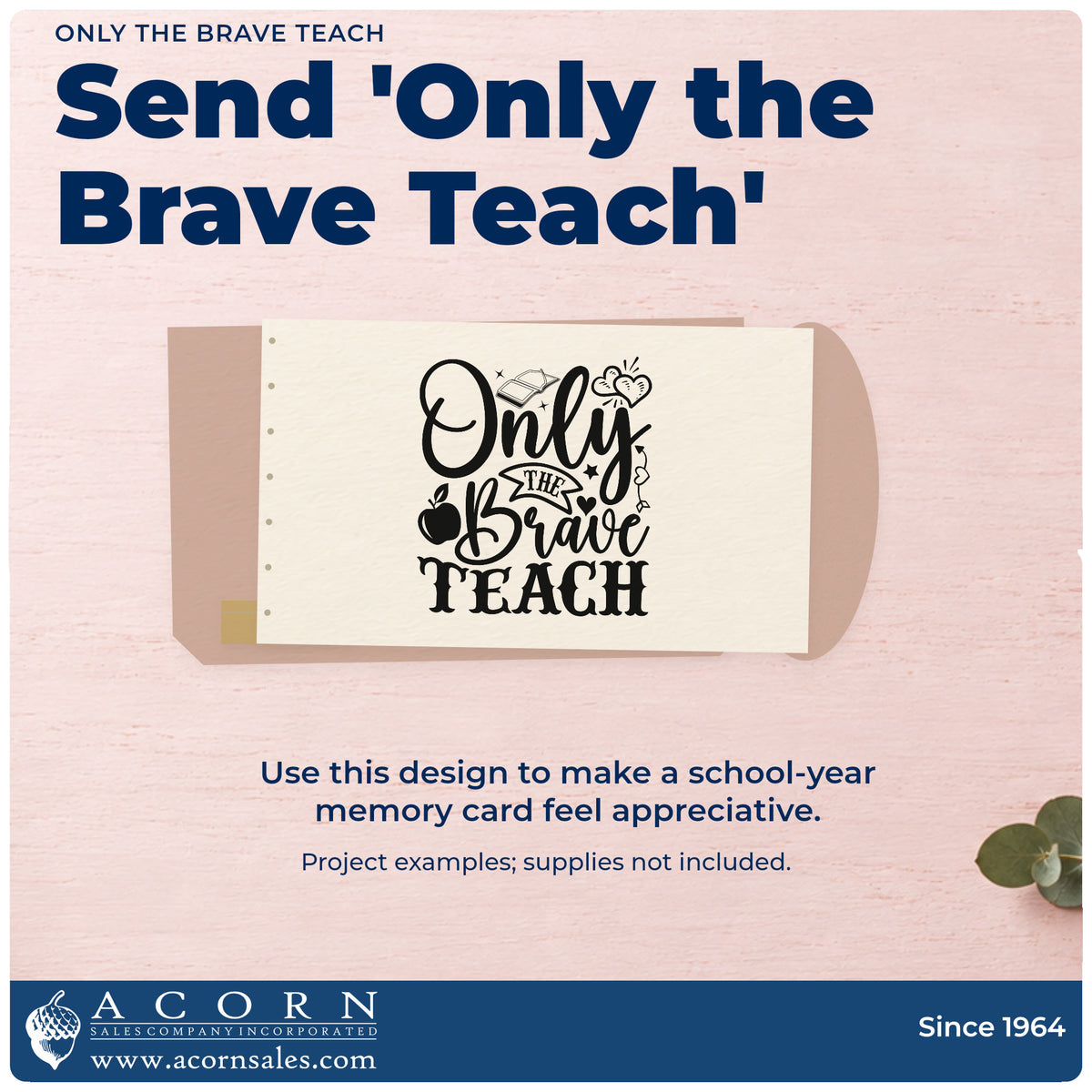 A finished handmade project stamped with the Only The Brave Teach Apple Stamp – Self-Inking, ideal for survival box tags.