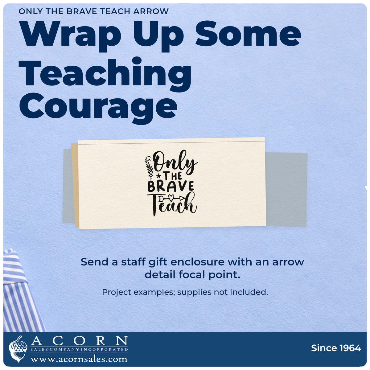 A finished handmade project stamped with the Only The Brave Teach Arrow Pre-Inked Stamp – PSI, ideal for mentor match tags.