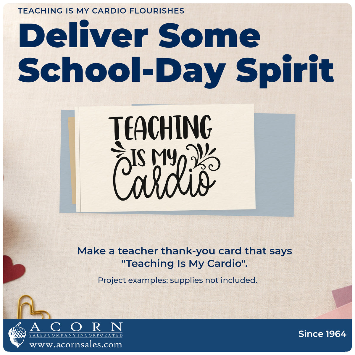 A finished handmade project stamped with the Teaching Is My Cardio Script Lettering Stamp – Premium Vintage Pro Wooden, ideal for charity run tags.