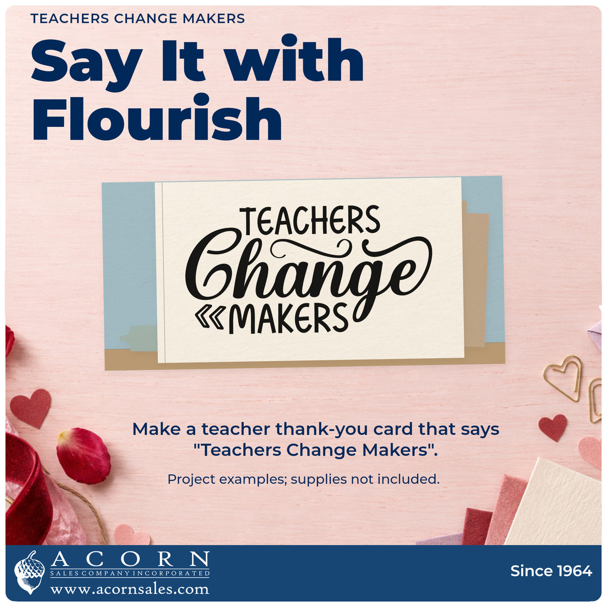 A finished handmade project stamped with the Teachers Change Makers Pre-Inked Stamp – PSI, ideal for pilot project tags.