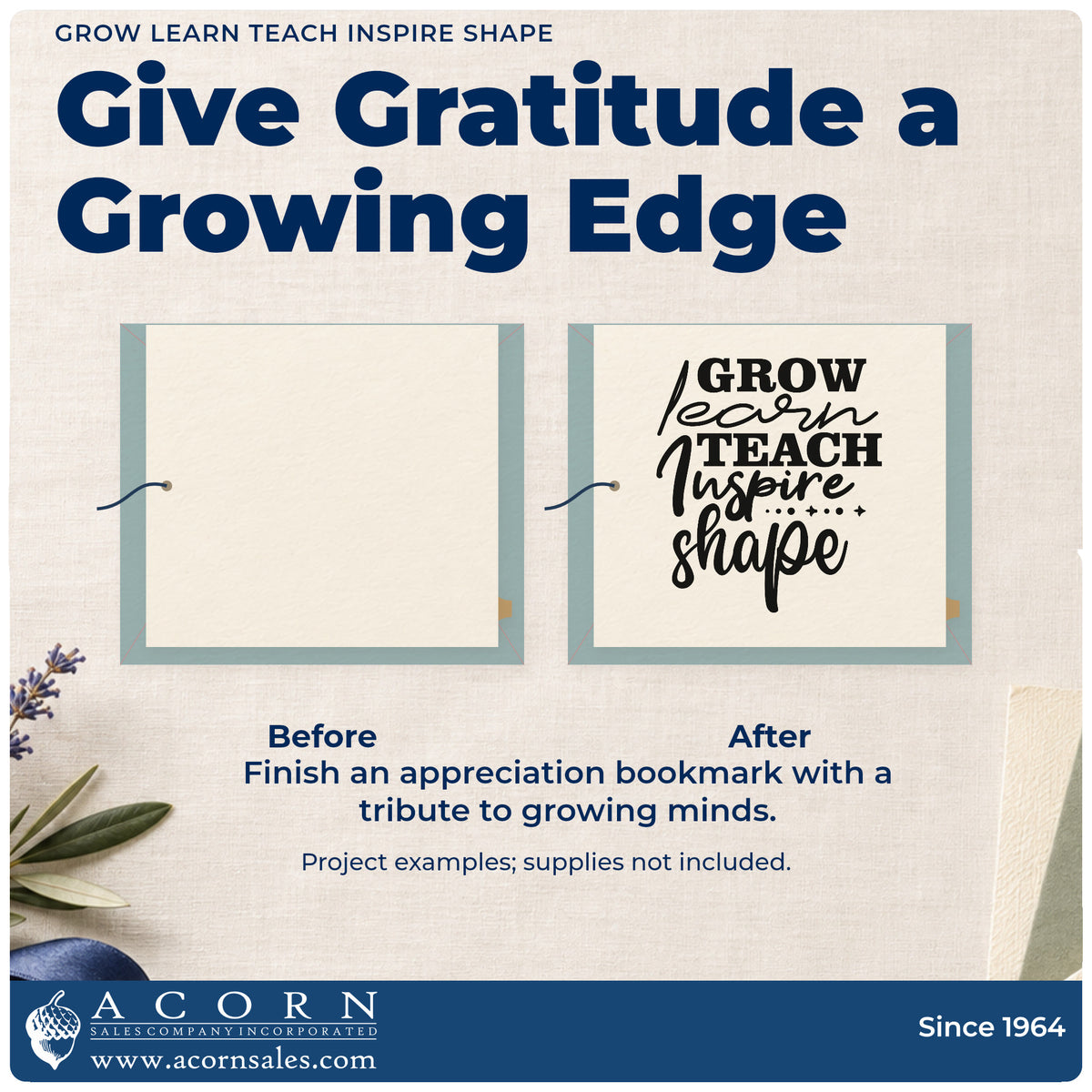 Before and after of a plain item finished with the Teach And Inspire Diamond Word Stack Rubber Stamp – Duo Hand, a quick upgrade for appraisal seals.