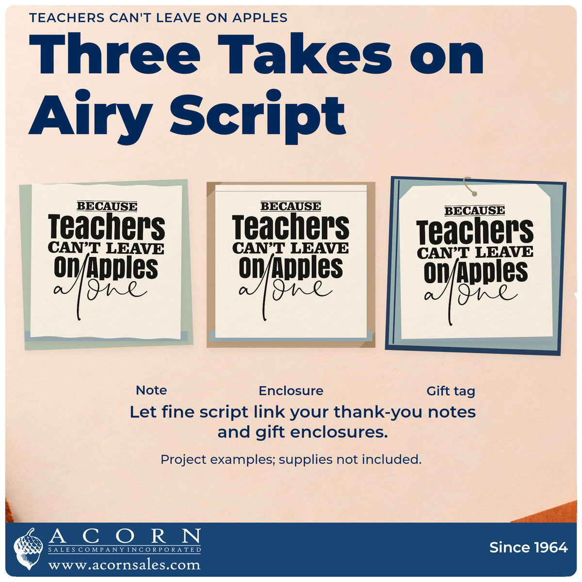Three project examples made with the Teachers And Apples Stacked Lettering Rubber Stamp – Duo Hand, including chutney jar labels.