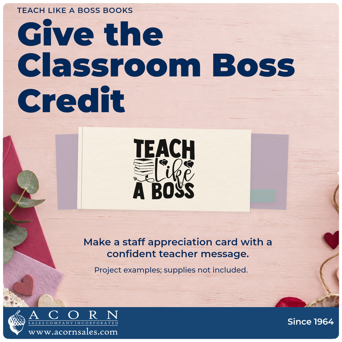 A finished handmade project stamped with the Teach Like A Boss Books Premium Wooden Stamp – Vintage Pro, ideal for donation bank tags.