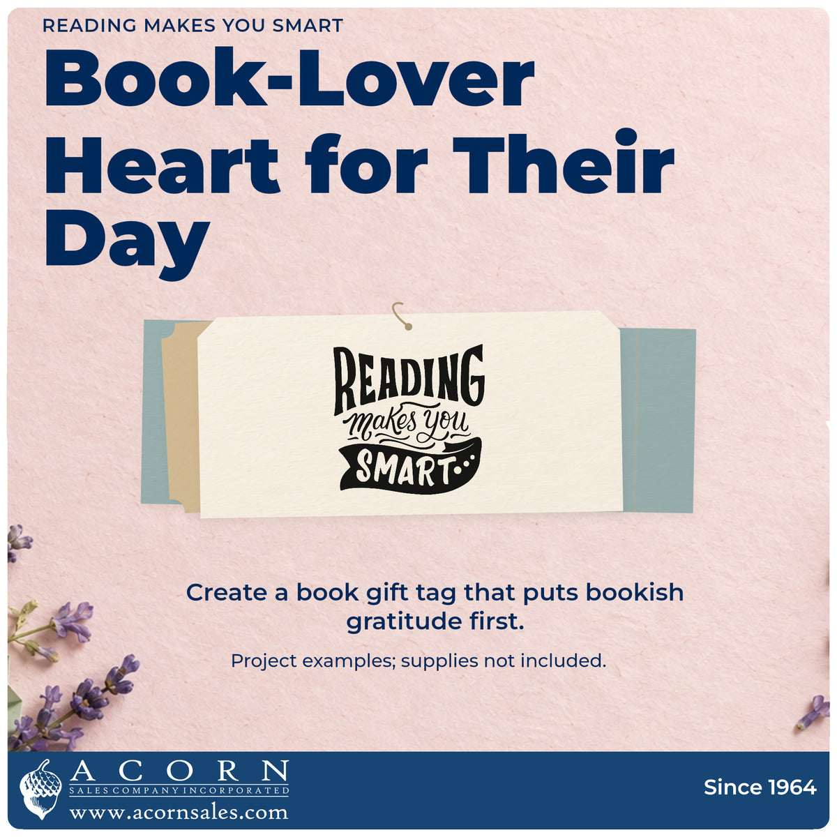 A finished handmade project stamped with the Reading Makes You Smart Ribbon Lettering Slim Pre-Inked Stamp, ideal for challenge tags.
