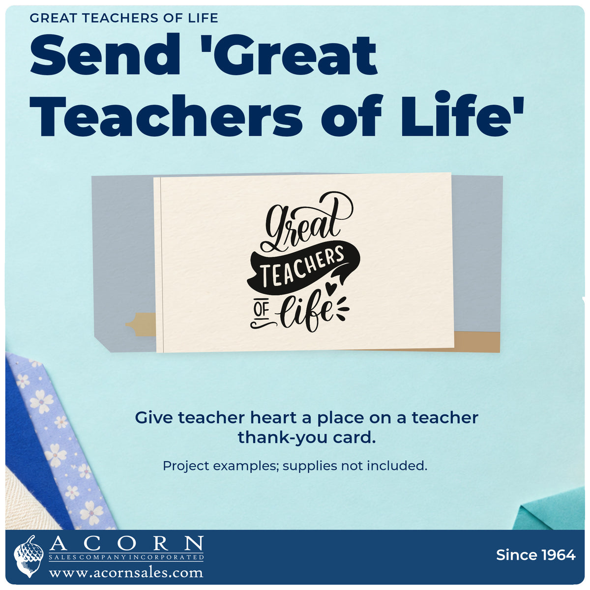 A finished handmade project stamped with the Great Teachers Of Life With Hearts Stamp – Self-Inking, ideal for coach thanks tags.