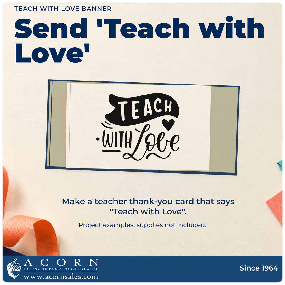 A finished handmade project stamped with the Teach With Love Banner Self-Inking Stamp, ideal for simple gift tags.