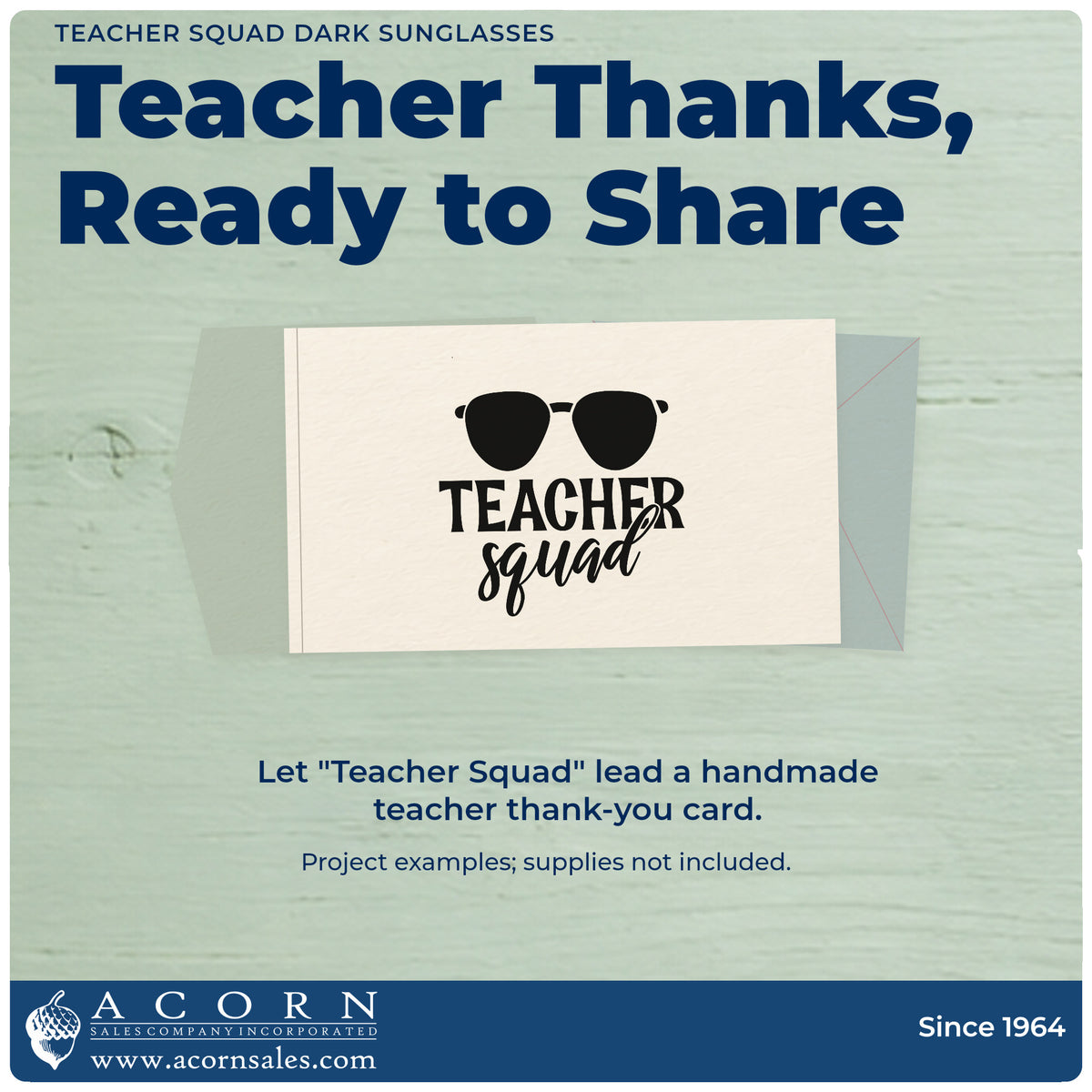 A finished handmade project stamped with the Teacher Squad Solid Sunglasses Stamp – Self-Inking, ideal for summer trip tags.