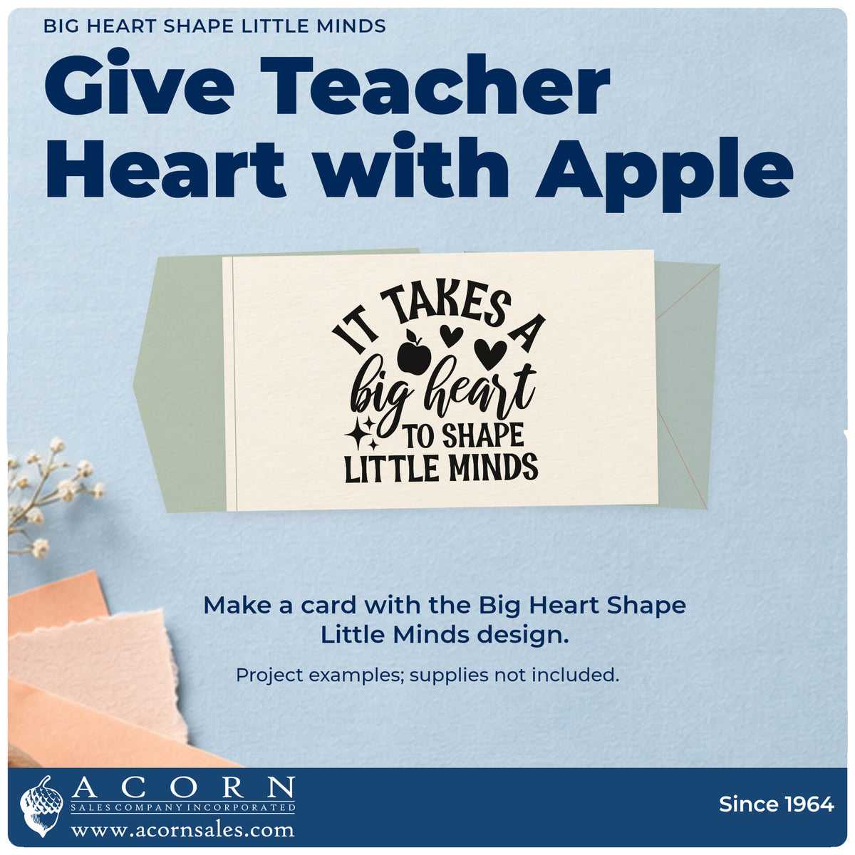A finished handmade project stamped with the Big Heart Shape Little Minds Stamp – Self-Inking, ideal for setting visit tags.