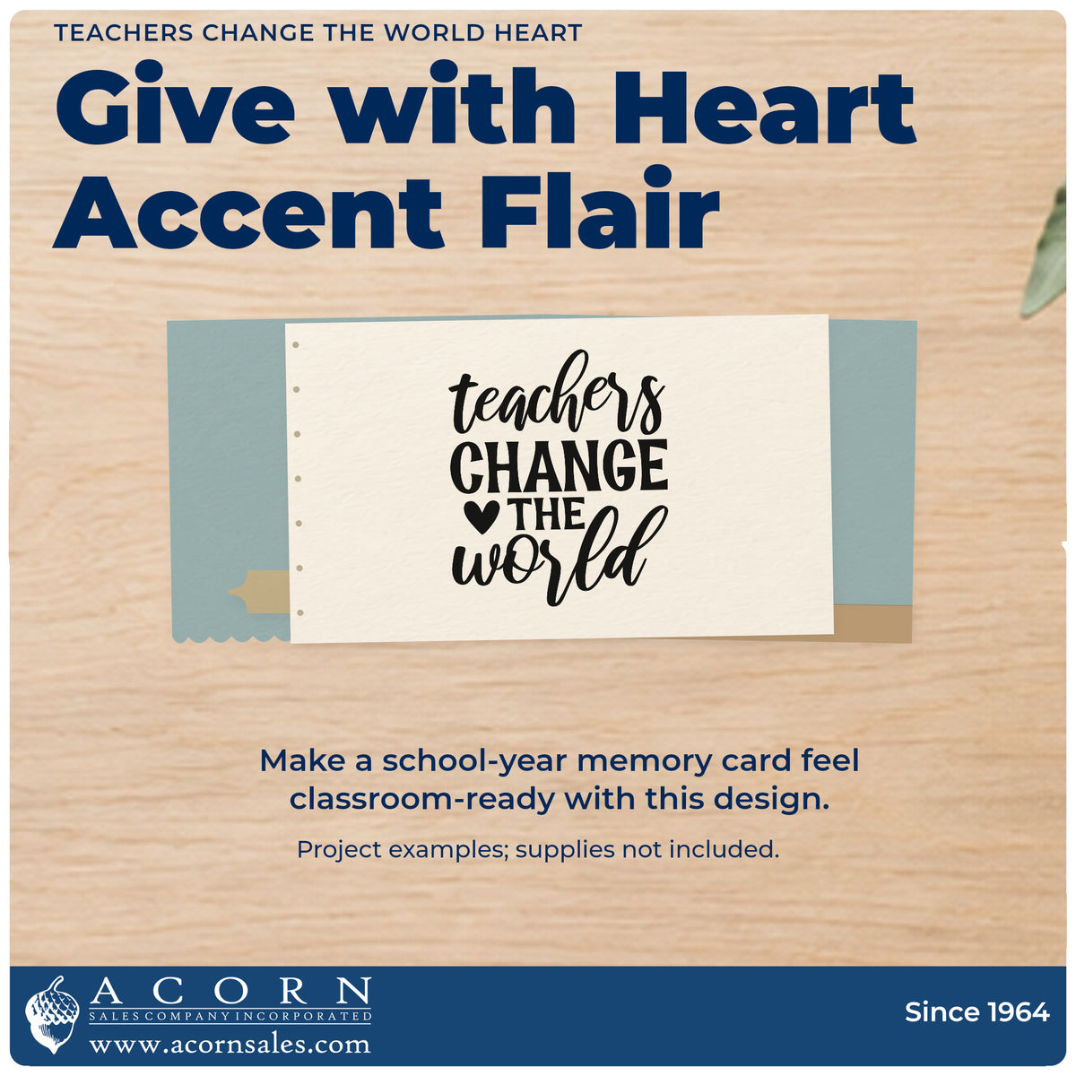 A finished handmade project stamped with the Teachers Change The World Heart Premium Wooden Stamp – Vintage Pro, ideal for raffle prize tags.