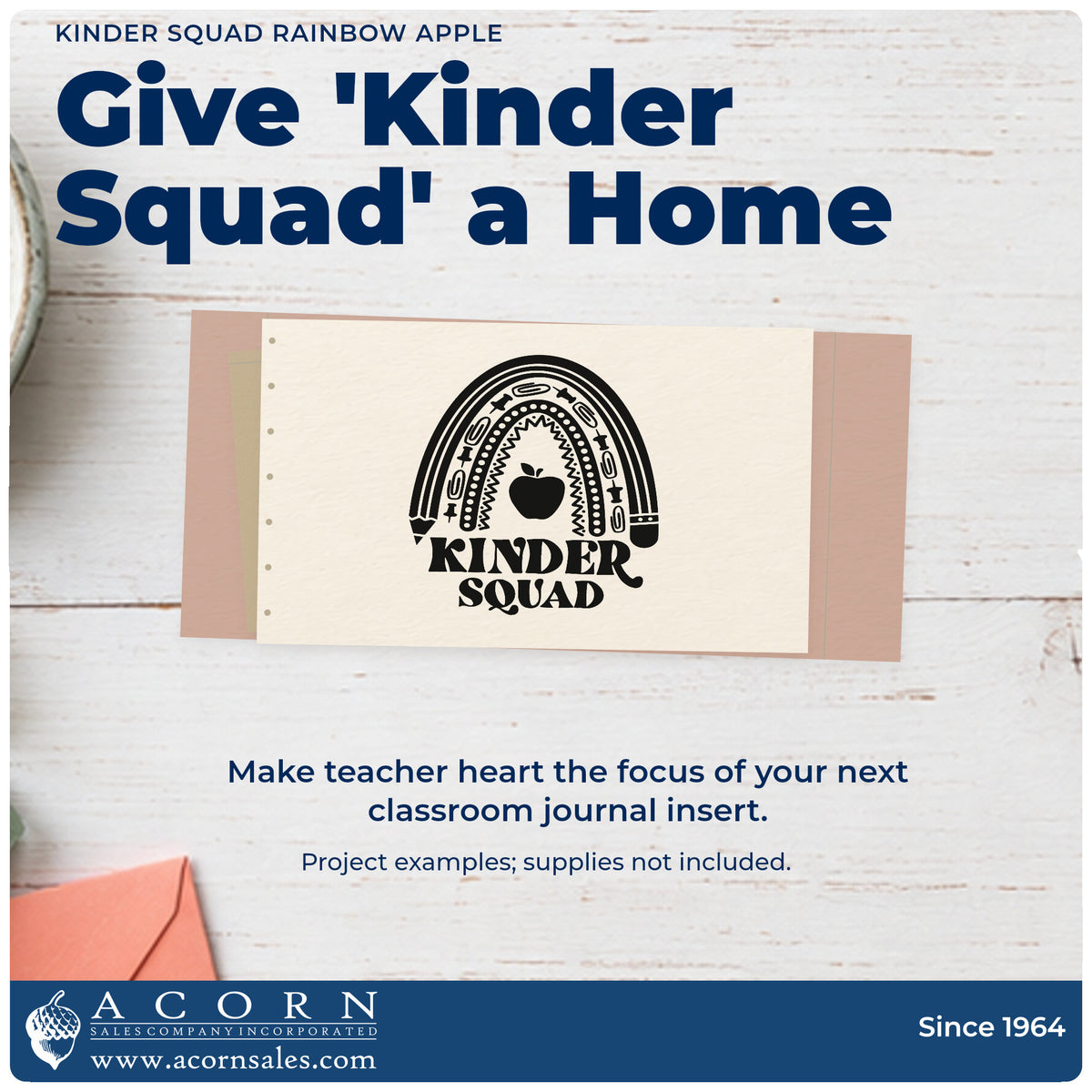 A finished handmade project stamped with the Kinder Squad Rainbow Apple Pencil Hand Stamp – Duo, ideal for starter pack tags.