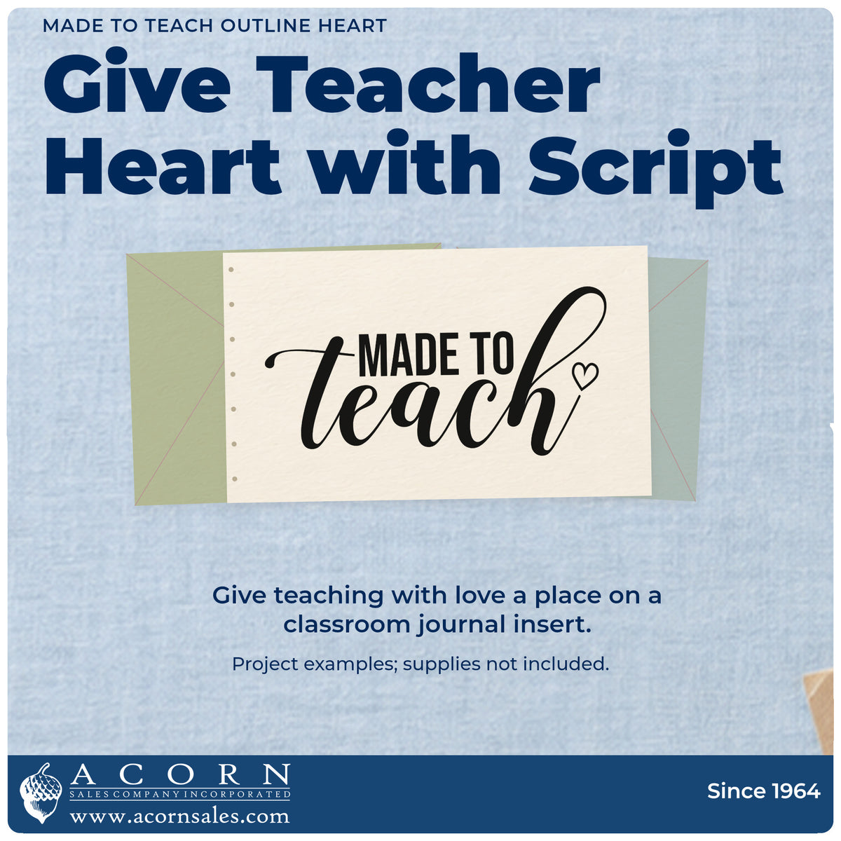 A finished handmade project stamped with the Made To Teach Outline Heart Premium Wooden Stamp – Vintage Pro, ideal for coloring heart tags.