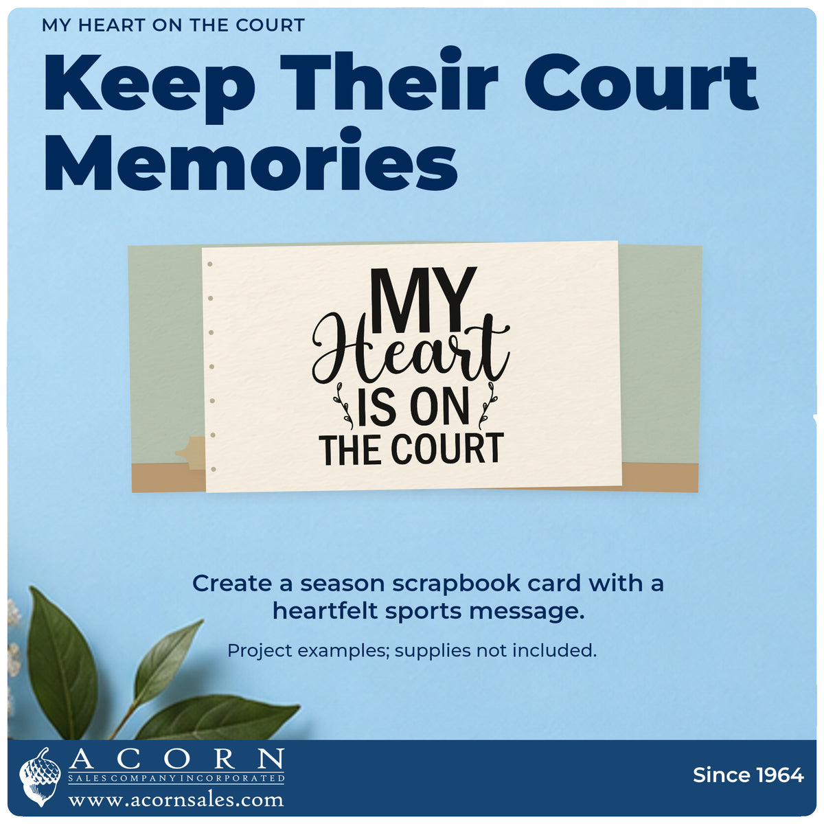 A finished handmade project stamped with the Self-Inking My Heart Is On The Court Stamp, ideal for senior gift tags.